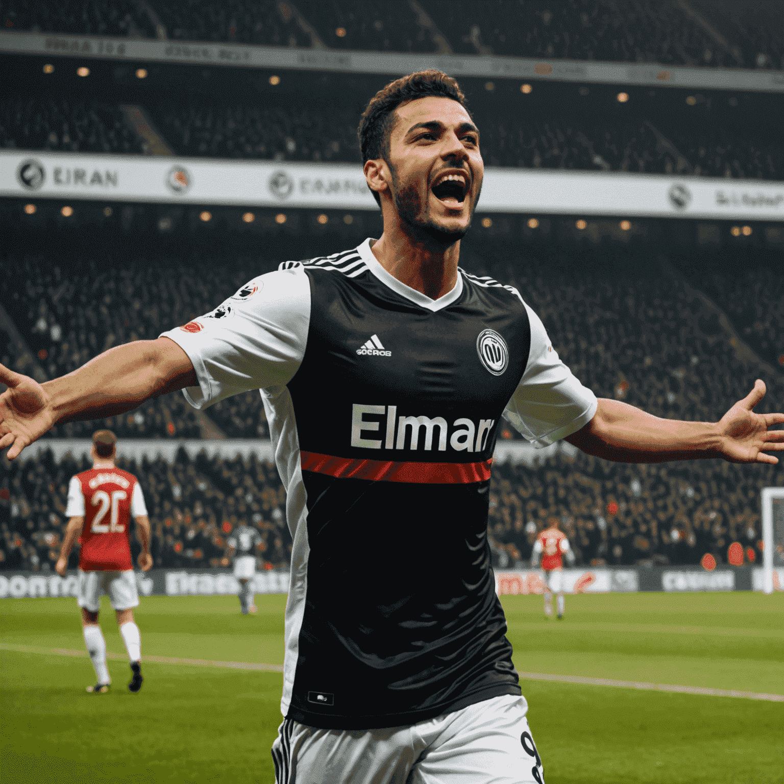Ali Akman Eintracht Frankfurt formasıyla gol sevinci yaşarken.
