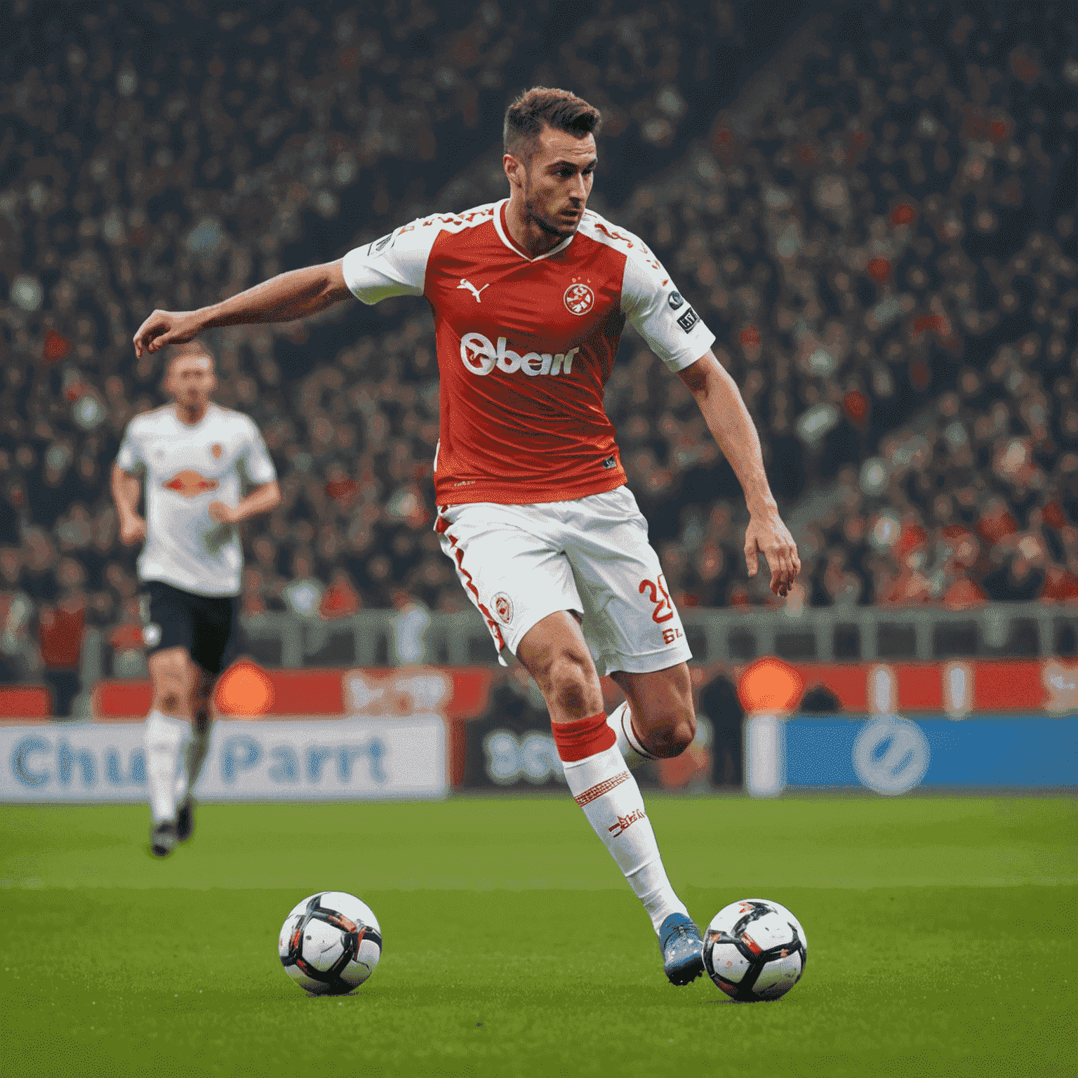 Ömer Faruk Beyaz Stuttgart formasıyla pas verirken.